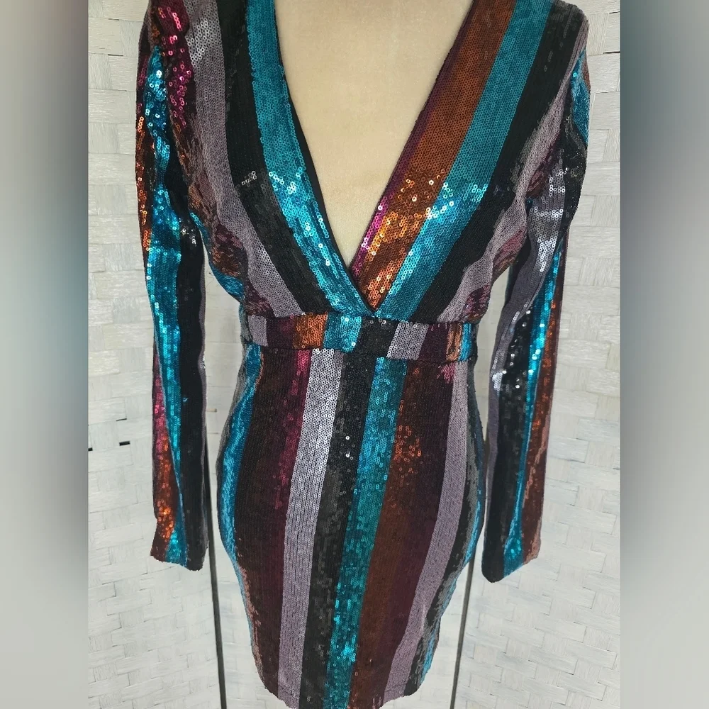PINK OWL Sequin Striped Dress - Picture 8 of 8